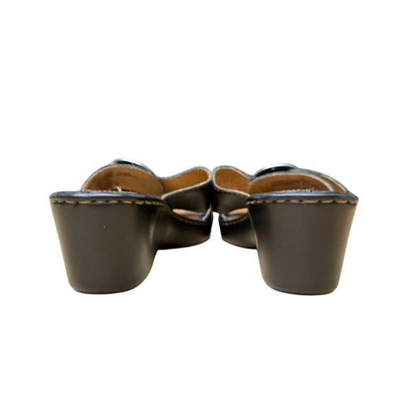 "BORN" Women's Open Toe Slip On Sandal SZ 39 (8) Wedge Heel Y2K Cottage Core - Picture 7 of 14